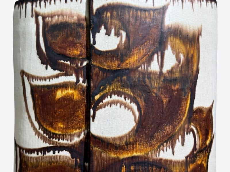 BJ Keramik, Large Table Lamp, Brown Stoneware, Denmark, 1960's - 11