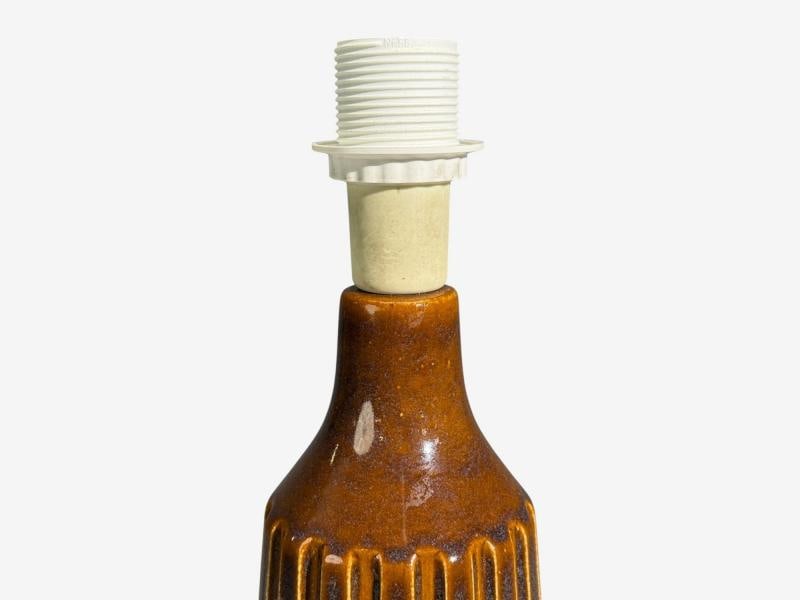 Bruno Karlsson, Large Table Lamp, Brown Stoneware, Sweden, 1960s - 4