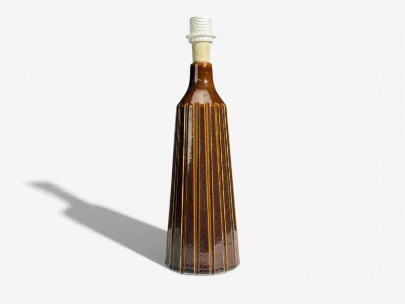 Bruno Karlsson, Large Table Lamp, Brown Stoneware, Sweden, 1960s - 7