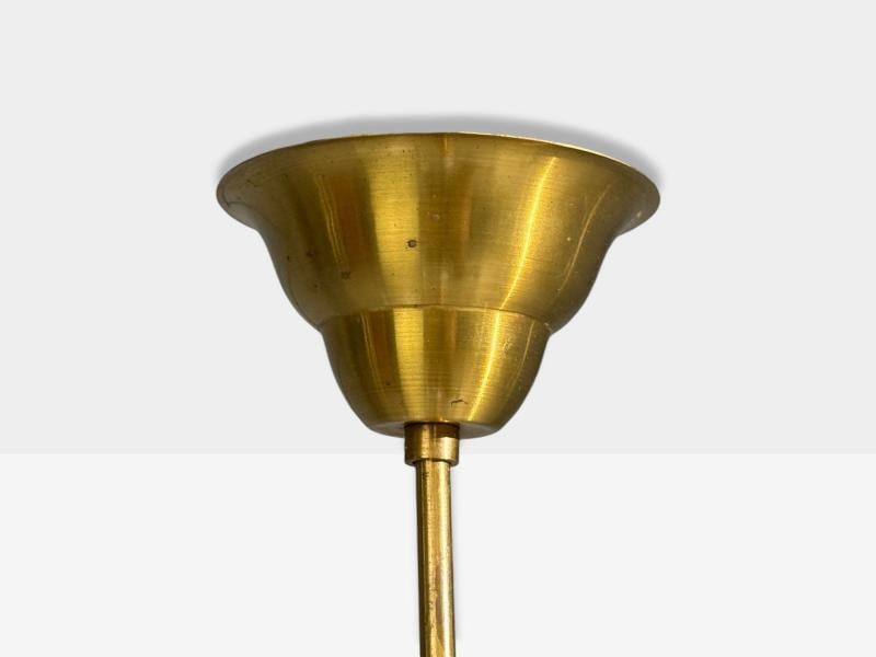 Swedish Modern, Pendant Light, Brass, Wood, Sweden, 1940s - 8