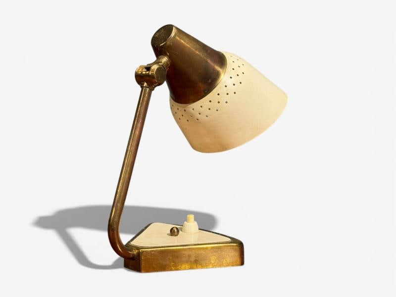 OBA, Swedish Modern, Desk Lamp, Brass, Metal,Sweden, 1950s - 4