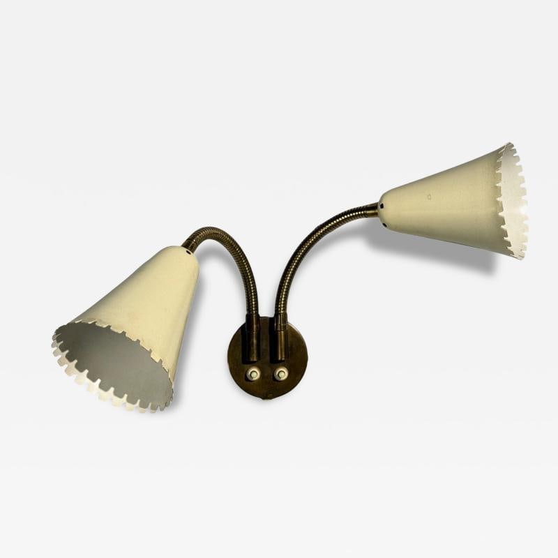 Arvid Böhlmarks, Adjustable Wall Light, Brass, Lacquered Metal, Sweden, 1940s: Title: Arvid Böhlmarks, Adjustable Wall Light, Brass, Lacquered Metal, Sweden, 1940s Description: Arvid Böhlmarks, Swedish Mid-Century Modern, Wall Light or Sconce, Brass, Lacquered Metal,