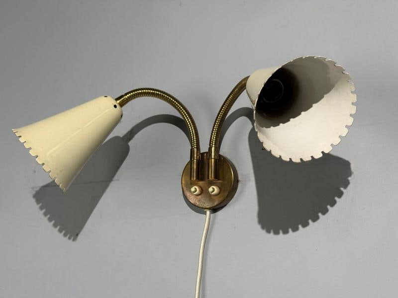 Arvid Böhlmarks, Adjustable Wall Light, Brass, Lacquered Metal, Sweden, 1940s - 3