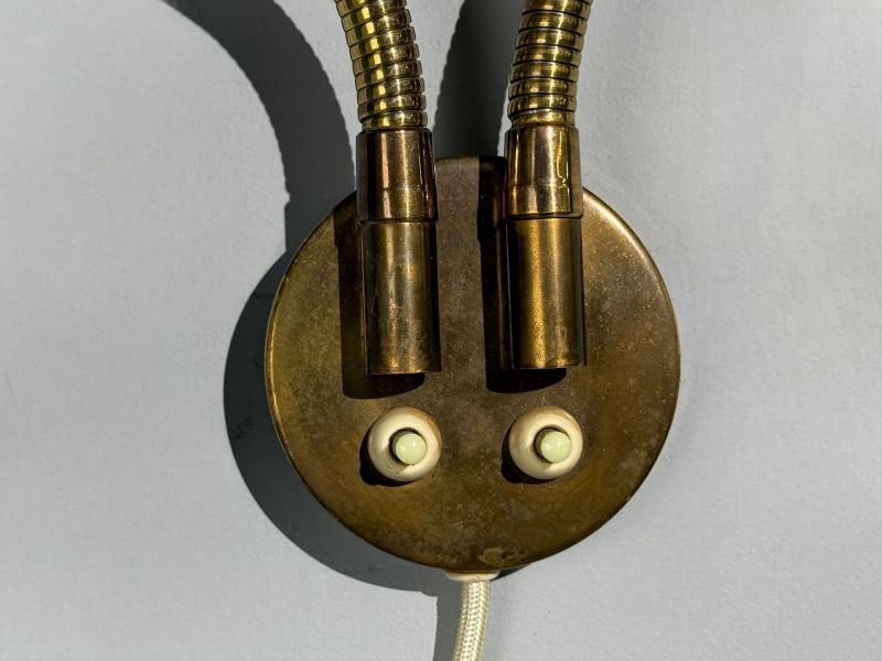 Arvid Böhlmarks, Adjustable Wall Light, Brass, Lacquered Metal, Sweden, 1940s - 6
