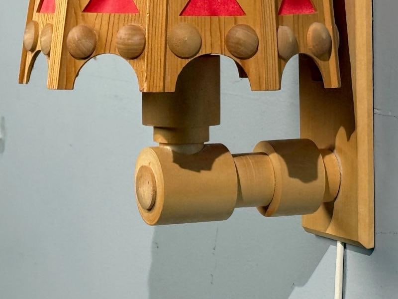 Swedish Modern, Wall Lights, Pine, Red Textile, Sweden, 1970s - 8