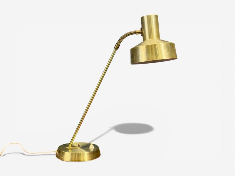 Ewå Värnamo, Adjustable Desk Lamp, Brass, Metal, Sweden, 1980s - 4