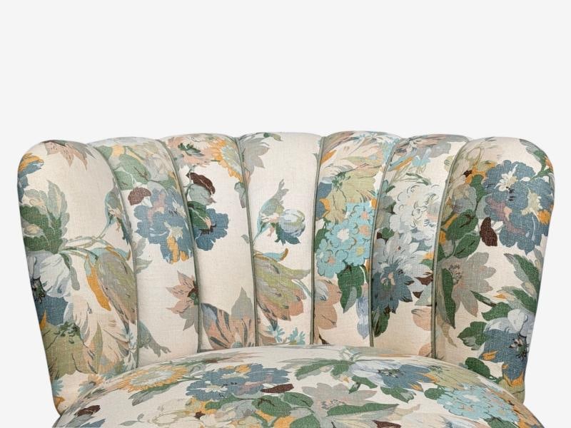 Swedish Modern, Lounge Chair, Floral Fabric, Beech, Sweden, 1950s - 5