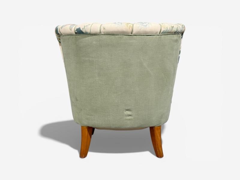 Swedish Modern, Lounge Chair, Floral Fabric, Beech, Sweden, 1950s - 9