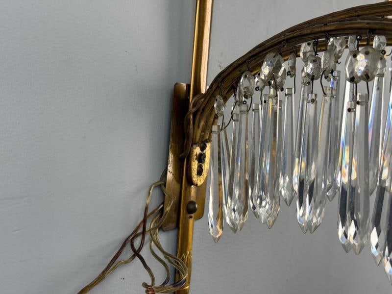 Maison Jansen, Feather Form Wall Sconces, Crystal, Bronze, France, 1940s - 10