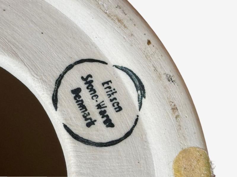 Eriksen Keramik, Large Table Lamp, Beige Stoneware, Denmark, 1970s - 11