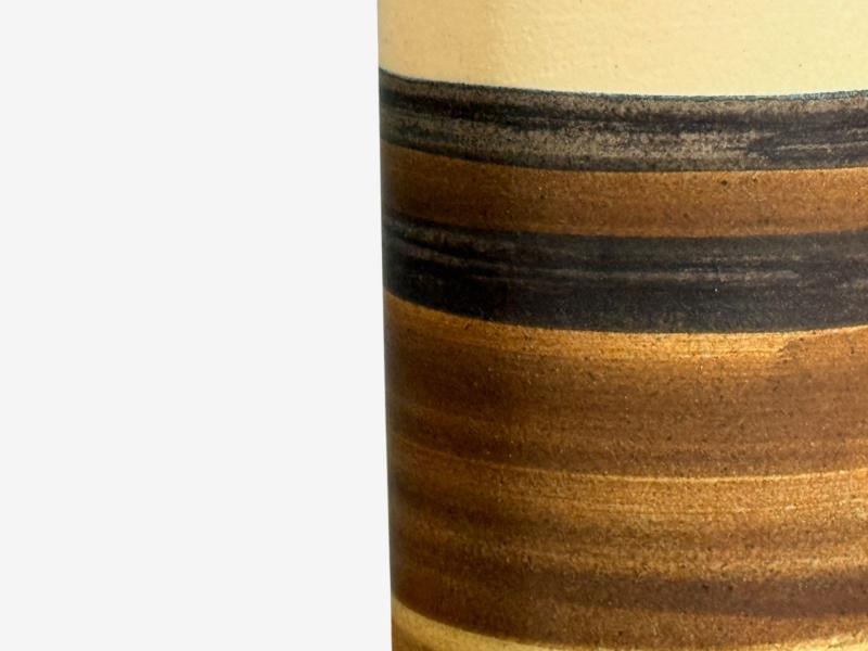 Eriksen Keramik, Large Table Lamp, Beige Stoneware, Denmark, 1970s - 8