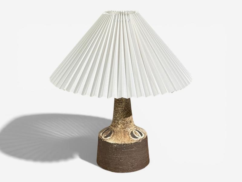 Fridtjof Sejersen, Table Lamp, Brown Ceramic, Denmark, 1960s - 4