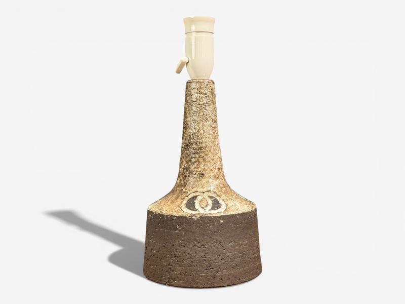 Fridtjof Sejersen, Table Lamp, Brown Ceramic, Denmark, 1960s - 5