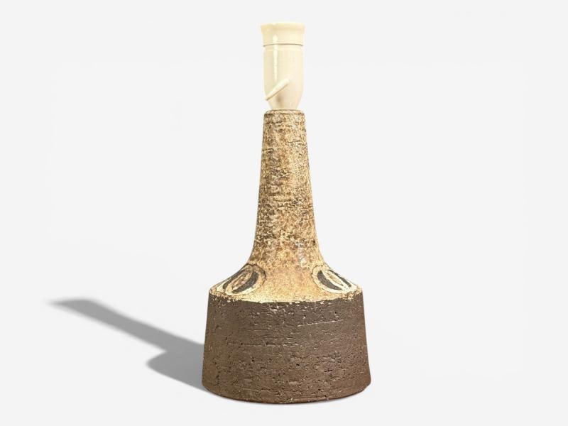 Fridtjof Sejersen, Table Lamp, Brown Ceramic, Denmark, 1960s - 6
