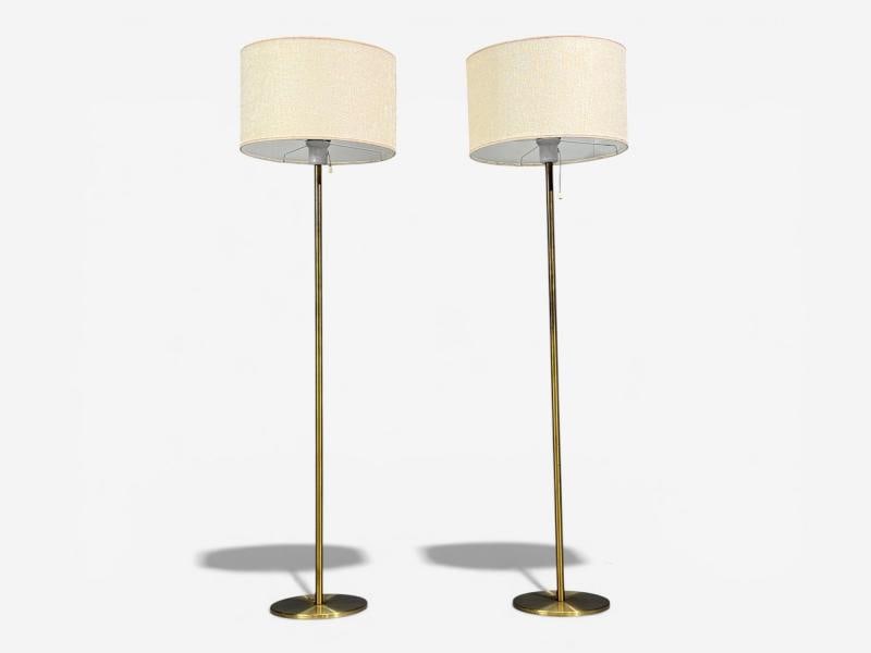 Luxus Vittsjö, Floor Lamps, Patinated Brass, Sweden, 1960s - 4