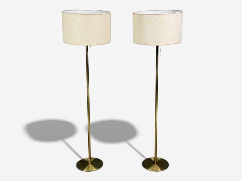 Luxus Vittsjö, Floor Lamps, Patinated Brass, Sweden, 1960s - 5