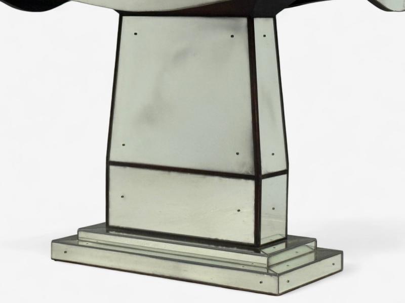 Art Deco Style, Mirrored Console Tables, Painted Wood, Distressed Glass - 10