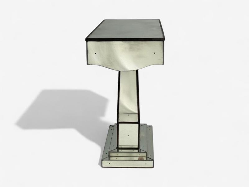 Art Deco Style, Mirrored Console Tables, Painted Wood, Distressed Glass - 12