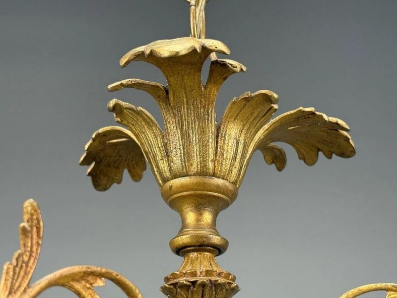 Rococo Style, Leaf and Vine Chandelier, Dore Bronze, Italy, 1920s - 12
