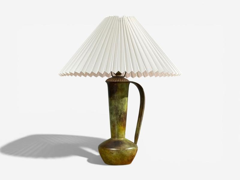 GAB, Table Lamp, Patianted Bronze, Sweden, 1940s - 2