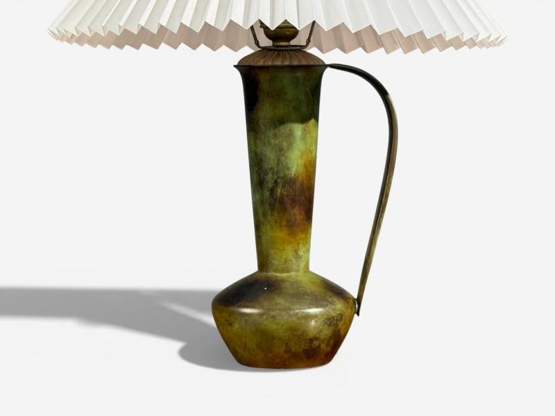 GAB, Table Lamp, Patianted Bronze, Sweden, 1940s - 4