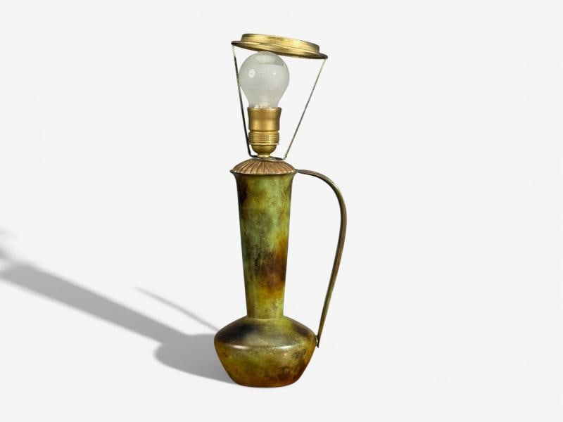 GAB, Table Lamp, Patianted Bronze, Sweden, 1940s - 9