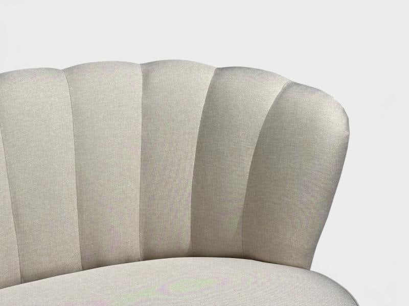 Carl-Johan Boman, Settee, Beige Linen, Wood, Finland, 1950s - 6
