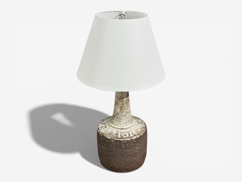 Fridtjof Sejersen, Table Lamp, Brown Ceramic, Denmark, 1960s - 3