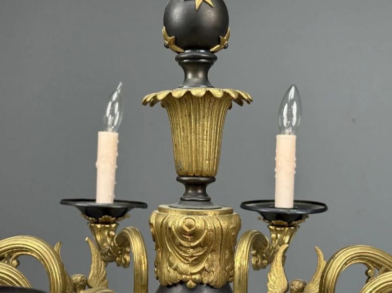 Federal Style, Chandelier, Bronze, Ebony, Europe, 1960s - 5