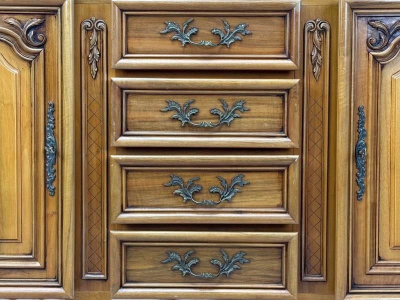 French Provincial, Monumental Sideboard, Wood, Brass, France, 1960s - 4