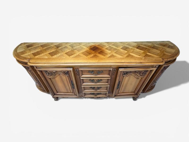 French Provincial, Monumental Sideboard, Wood, Brass, France, 1960s - 7