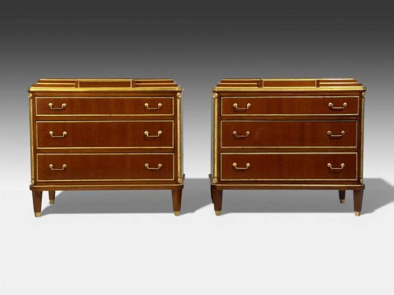 Russian Neoclassical Style, Commodes, Mahogany, Brass, Europe, 1980s - 2