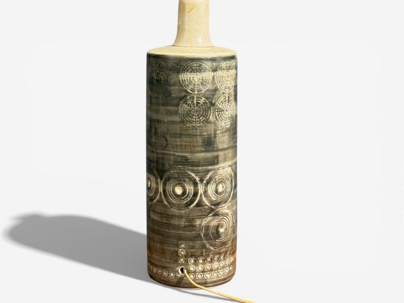 Olle Alberius, Table Lamp, Grey Stoneware, Sweden, 1970s - 12