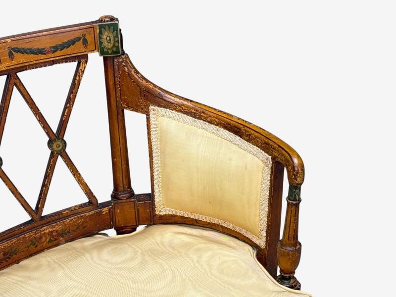 Adams Style, Chair and Ottoman, Painted Wood, Fabric, USA, 1930s - 5