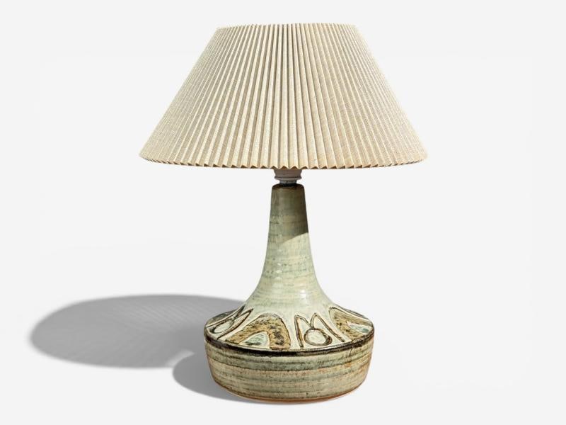 Noomi Backhausen, Table Lamp, Green Ceramic, Denmark, 1960s - 2