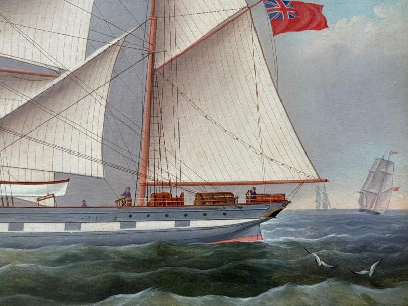 William Ball Spencer, Oil on Canvas, Seascape Painting, British, 19th C. - 7