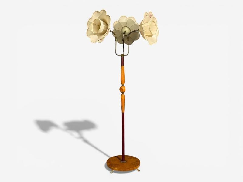 Swedish Modern, Adjustable Floor Lamp, Wood, Metal, Sweden, 1950s - 3