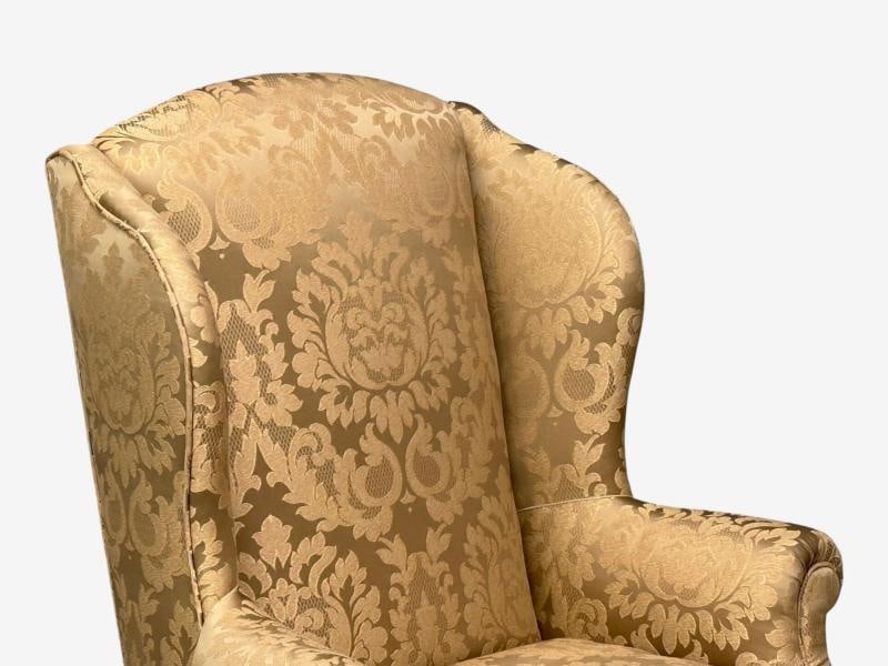 Queen Anne, Wingback Chair, Fabric, Mahogany, England, 19th c. - 3