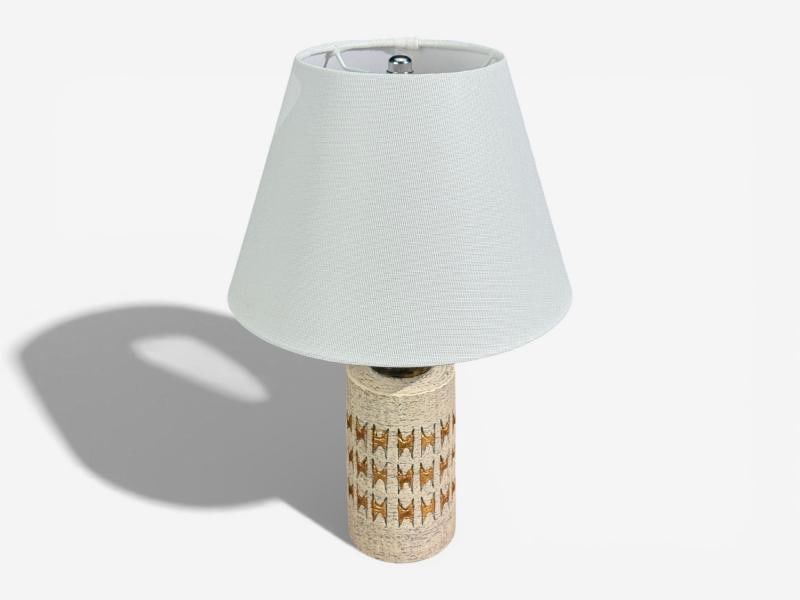 Bitossi, Table Lamp, Chamotte Clay, Gold Leaf, Italy, 1960s - 2