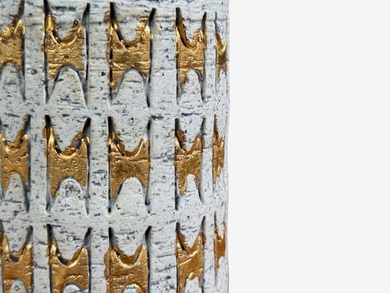 Bitossi, Table Lamp, Chamotte Clay, Gold Leaf, Italy, 1960s - 4