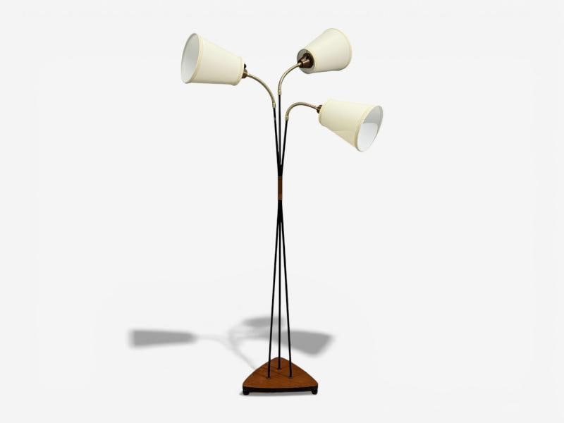 Swedish Modern, Adjustable Floor Lamp, Teak, Lacquered Metal, Sweden, 1960s - 3
