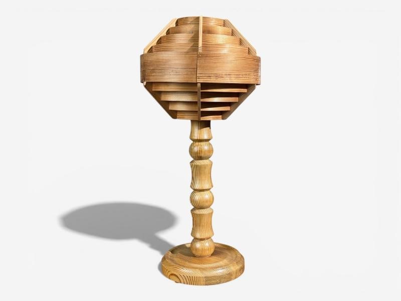 Hans-Agne Jakobsson, Table Lamp, Pine, Sweden, 1970s - 2
