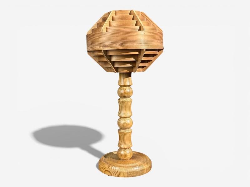 Hans-Agne Jakobsson, Table Lamp, Pine, Sweden, 1970s - 4