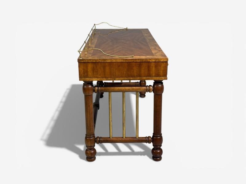 Mastercraft Style, Hollywood Regency, Writing Desk, Burl, Brass, USA, 1960s - 9