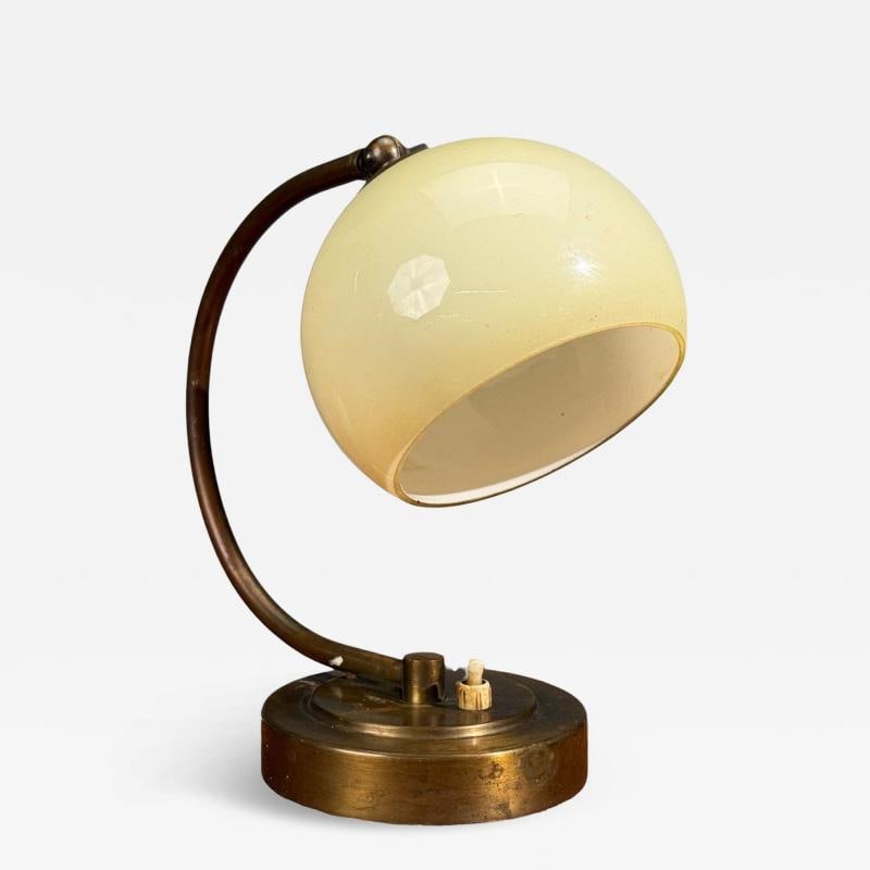 European Modern, Desk Lamp, Brass, Glass, Europe, 1970s (1 of 10)