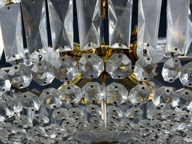 Neoclassical, Basket Pendant Light, Bronze, Crystal, France, 20th c. - 11