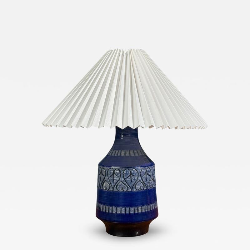 Italian Modern, Table Lamp, Cobalt Blue Ceramic, Italy, 1960s (1 of 9)