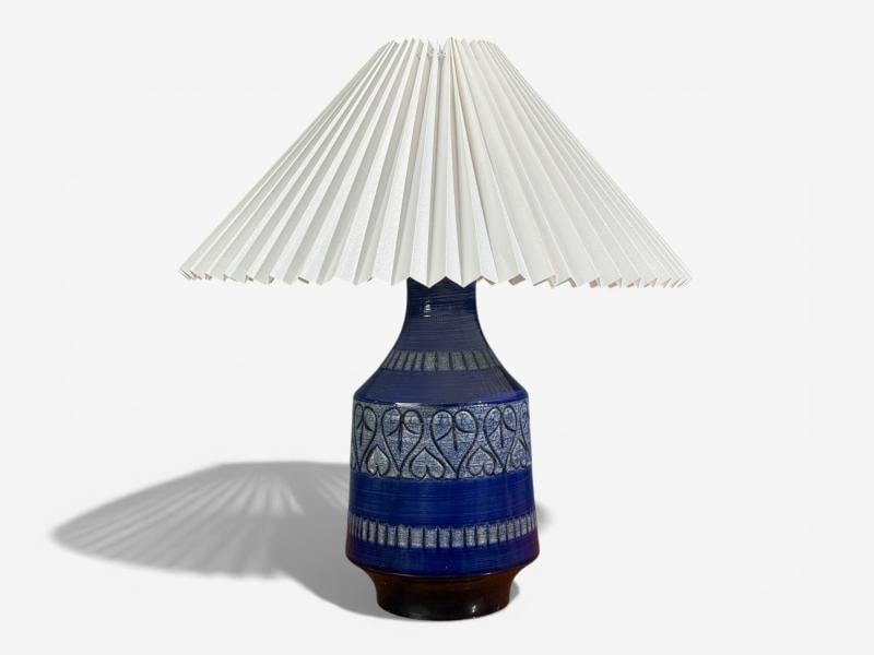 Italian Modern, Table Lamp, Cobalt Blue Ceramic, Italy, 1960s - 4