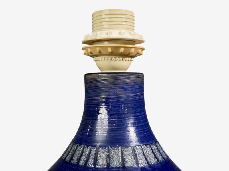 Italian Modern, Table Lamp, Cobalt Blue Ceramic, Italy, 1960s - 8