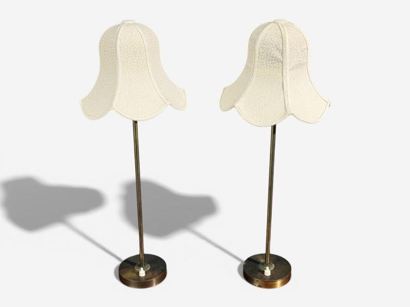 BABO, Table Lamps, Brass, Fabric, Sweden, 1900s - 3